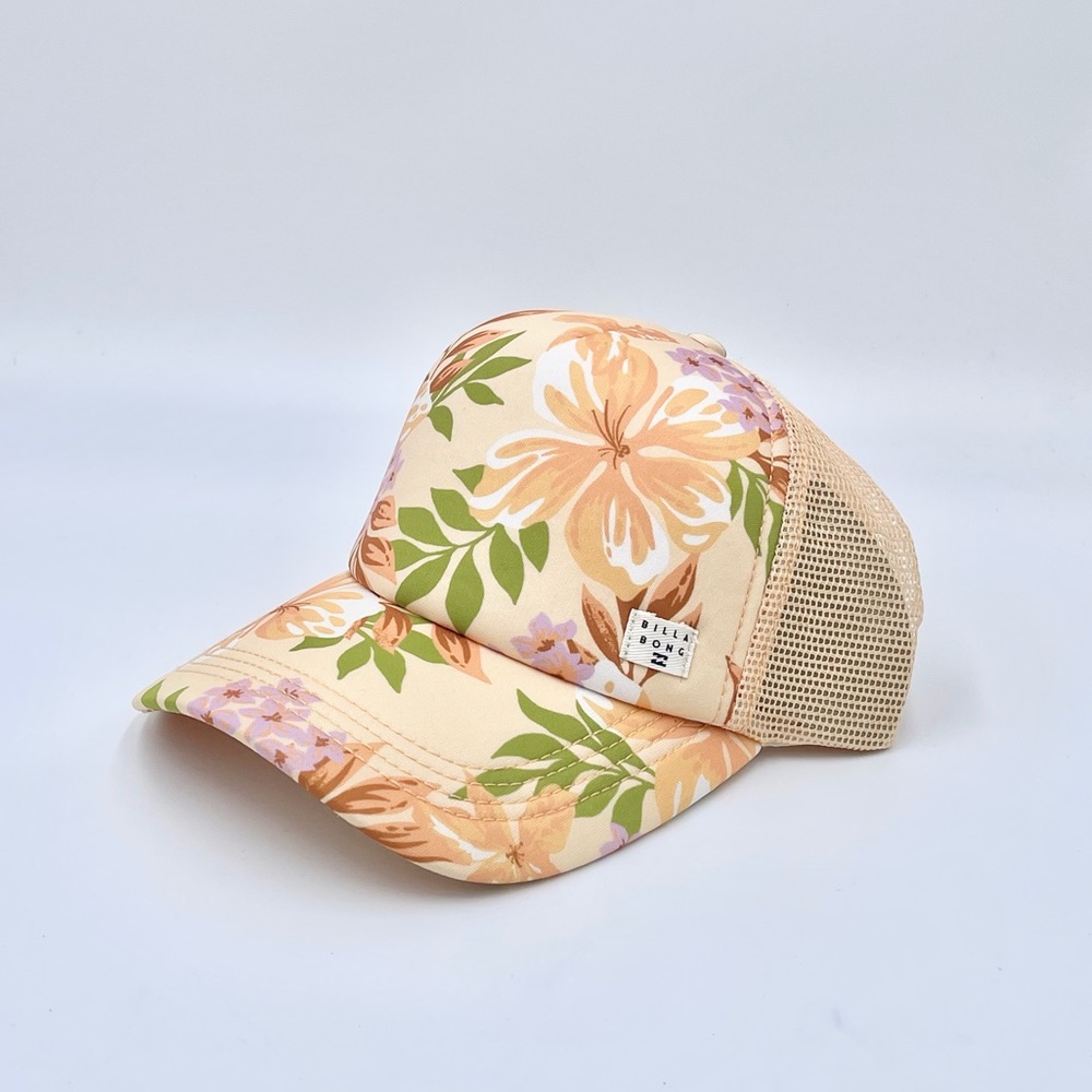 NEW Billabong Heritage Mashup Tropical Orange SnapBack Trucker Hat Women’s OSFM